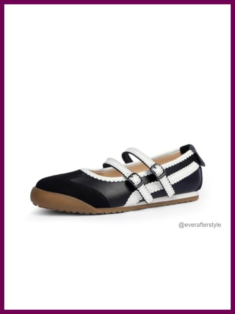 Mary Jane Sneakers Two Strap Rounded Toe Ballet Flats